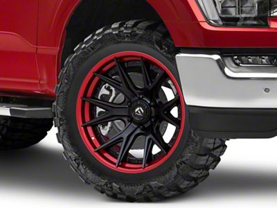 Fuel Wheels Fusion Forged Catalyst Matte Black with Candy Red Lip 6-Lug Wheel; 20x9; 1mm Offset (21-25 F-150)