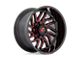 Fuel Wheels Hurricane Gloss Black Milled with Red Tint 6-Lug Wheel; 24x12; -44mm Offset (21-24 F-150)