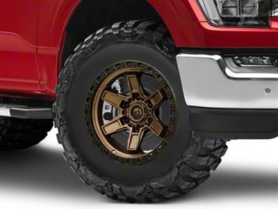 Fuel Wheels Kicker Matte Bronze with Black Bead Ring 6-Lug Wheel; 17x9; -12mm Offset (21-25 F-150)