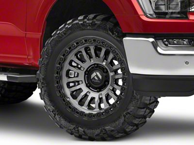 Fuel Wheels Rincon Matte Gunmetal with Matte Black Lip 6-Lug Wheel; 20x10; -18mm Offset (21-25 F-150)