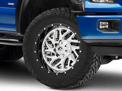 Fuel Wheels Triton Chrome with Gloss Black Lip 6-Lug Wheel; 20x10; -19mm Offset (15-20 F-150)