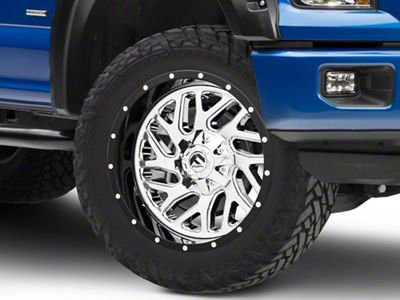 Fuel Wheels Triton Chrome with Gloss Black Lip 6-Lug Wheel; 22x10; -13mm Offset (15-20 F-150)
