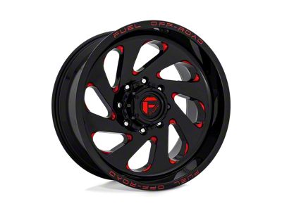 Fuel Wheels Vortex Gloss Black with Red Tinted Clear 6-Lug Wheel; 20x12; -44mm Offset (21-24 F-150)