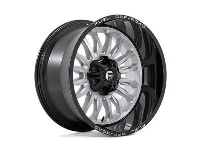 Fuel Wheels Arc Silver Brushed Face with Milled Black Lip 8-Lug Wheel; 22x12; -44mm Offset (23-24 F-250 Super Duty)