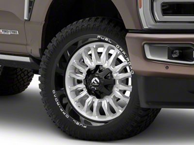 Fuel Wheels Arc Silver Brushed Face with Milled Black Lip 8-Lug Wheel; 22x12; -44mm Offset (23-25 F-250 Super Duty)
