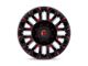 Fuel Wheels Quake Gloss Black Milled with Red Tint 8-Lug Wheel; 18x9; 1mm Offset (23-24 F-250 Super Duty)