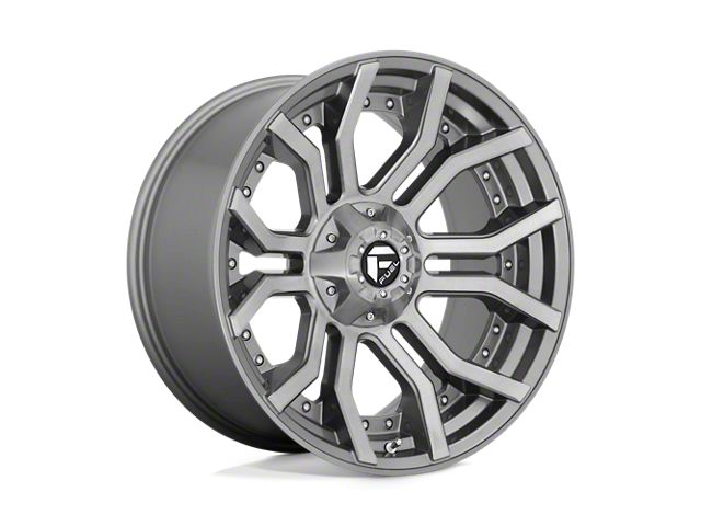 Fuel Wheels Rage Platinum Brushed Gunmetal with Tinted Clear 8-Lug Wheel; 24x12; -44mm Offset (23-24 F-250 Super Duty)