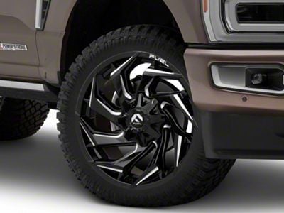 Fuel Wheels Reaction Gloss Black Milled 8-Lug Wheel; 22x10; -18mm Offset (23-25 F-250 Super Duty)