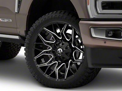Fuel Wheels Twitch Glossy Black Milled 8-Lug Wheel; 22x12; -44mm Offset (23-25 F-250 Super Duty)