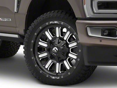 Fuel Wheels Hammer Gloss Black Milled 8-Lug Wheel; 22x10; -18mm Offset (23-25 F-350 Super Duty SRW)