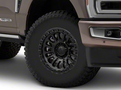 Fuel Wheels Rincon Matte Black with Gloss Black Lip 8-Lug Wheel; 17x9; 1mm Offset (23-25 F-350 Super Duty SRW)