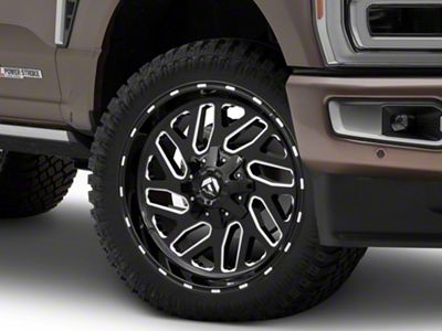 Fuel Wheels Triton Gloss Black Milled 8-Lug Wheel; 22x14; -75mm Offset (23-25 F-350 Super Duty SRW)
