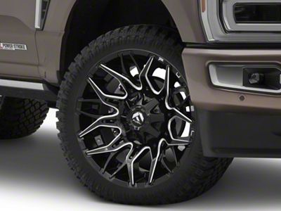 Fuel Wheels Twitch Glossy Black Milled 8-Lug Wheel; 22x10; -18mm Offset (23-25 F-350 Super Duty SRW)