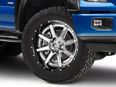 Fuel Wheels Maverick Chrome with Gloss Black Lip 6-Lug Wheel; 22x10; -13mm Offset (15-20 F-150)