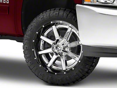 Fuel Wheels Maverick Chrome with Gloss Black Lip 6-Lug Wheel; 22x10; -13mm Offset (07-13 Silverado 1500)