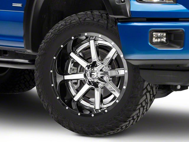 Fuel Wheels Maverick Chrome with Gloss Black Lip 6-Lug Wheel; 22x12; -44mm Offset (15-20 F-150)