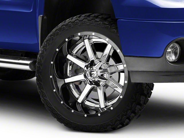 Fuel Wheels Maverick Chrome with Gloss Black Lip 6-Lug Wheel; 22x12; -44mm Offset (07-13 Sierra 1500)