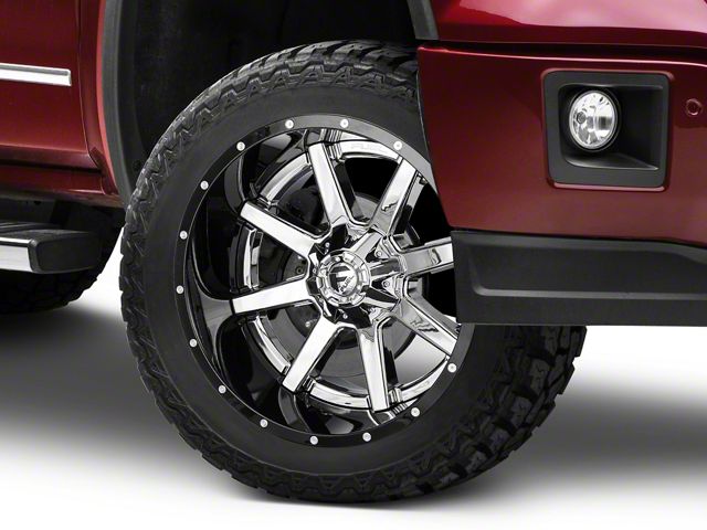 Fuel Wheels Maverick Chrome with Gloss Black Lip 6-Lug Wheel; 22x12; -44mm Offset (19-24 Sierra 1500)