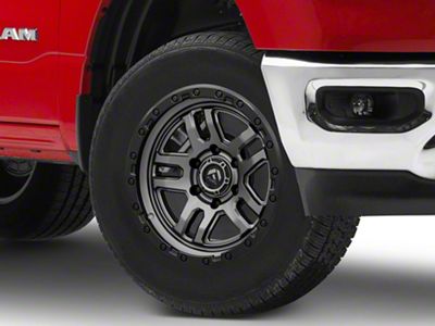 Fuel Wheels Ammo Matte Gunmetal with Black Bead Ring 6-Lug Wheel; 18x9; 20mm Offset (19-25 RAM 1500)