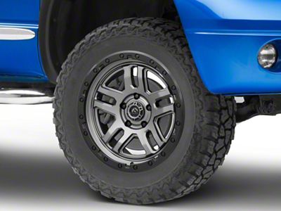 Fuel Wheels Ammo Matte Gunmetal with Black Bead Ring 5-Lug Wheel; 20x9; 20mm Offset (02-08 RAM 1500, Excluding Mega Cab)
