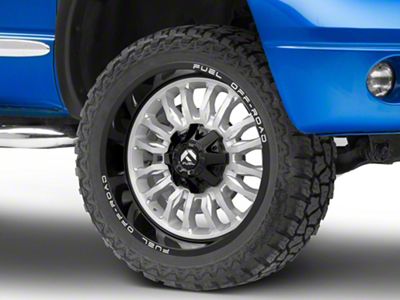 Fuel Wheels Arc Silver Brushed Face with Milled Black Lip 8-Lug Wheel; 22x10; -18mm Offset (06-08 RAM 1500 Mega Cab)