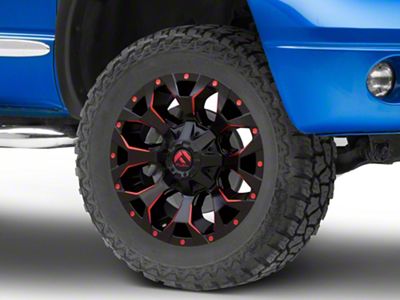 Fuel Wheels Assault Matte Black Red Milled 5-Lug Wheel; 20x10; -18mm Offset (02-08 RAM 1500, Excluding Mega Cab)