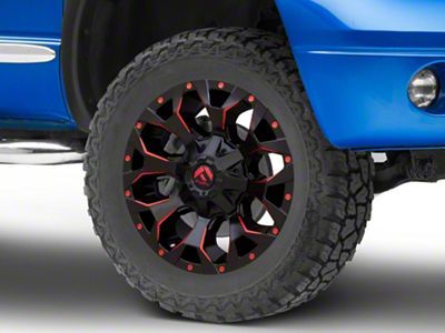 Fuel Wheels Assault Matte Black Red Milled 5-Lug Wheel; 20x9; 20mm Offset (02-08 RAM 1500, Excluding Mega Cab)