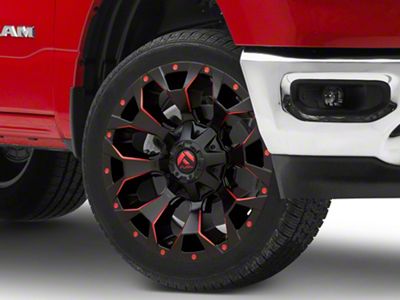 Fuel Wheels Assault Matte Black Red Milled 6-Lug Wheel; 22x9.5; 20mm Offset (19-25 RAM 1500)