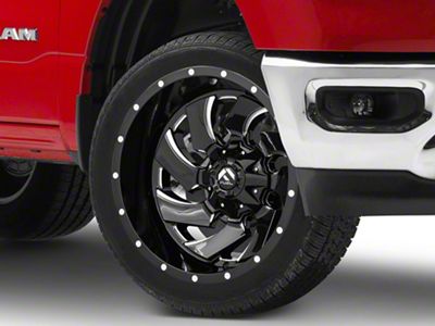 Fuel Wheels Cleaver Gloss Black Milled 6-Lug Wheel; 22x10; -18mm Offset (19-25 RAM 1500)
