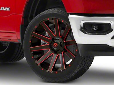 Fuel Wheels Contra Gloss Black with Red Tint 6-Lug Wheel; 22x10; -19mm Offset (19-25 RAM 1500)