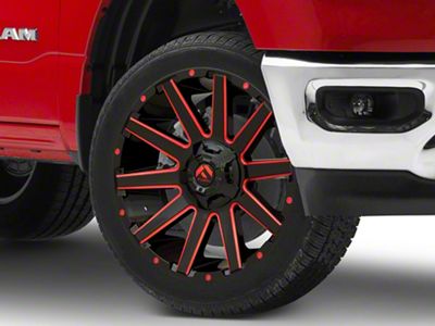 Fuel Wheels Contra Gloss Black with Red Tinted Clear 6-Lug Wheel; 22x12; -43mm Offset (19-25 RAM 1500)