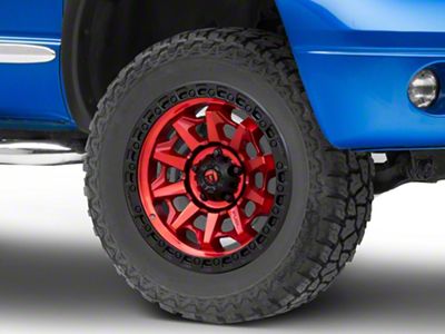 Fuel Wheels Covert Candy Red with Black Bead Ring 5-Lug Wheel; 20x9; 20mm Offset (02-08 RAM 1500, Excluding Mega Cab)