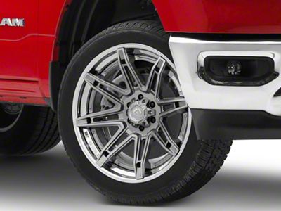 Fuel Wheels Fusion Forged Brawl Platinum with Chrome Lip 6-Lug Wheel; 22x12; -44mm Offset (19-25 RAM 1500)