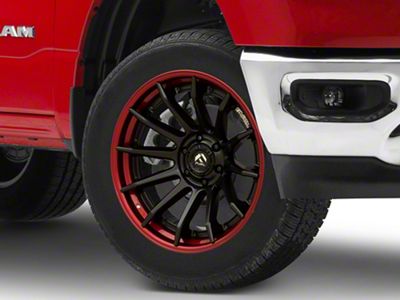 Fuel Wheels Fusion Forged Burn Matte Black with Candy Red Lip 6-Lug Wheel; 20x10; -18mm Offset (19-25 RAM 1500)