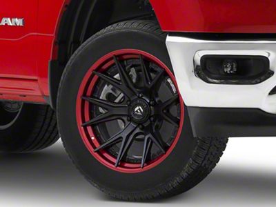 Fuel Wheels Fusion Forged Catalyst Matte Black with Candy Red Lip 6-Lug Wheel; 20x10; -18mm Offset (19-25 RAM 1500)