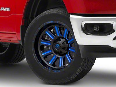 Fuel Wheels Hardline Gloss Black with Blue Tinted Clear 6-Lug Wheel; 20x10; -19mm Offset (19-25 RAM 1500)