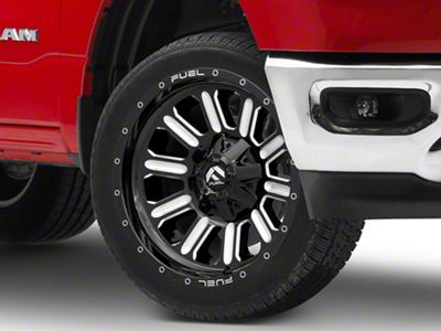 Fuel Wheels Hardline Gloss Black Milled 6-Lug Wheel; 22x12; -45mm Offset (19-25 RAM 1500)