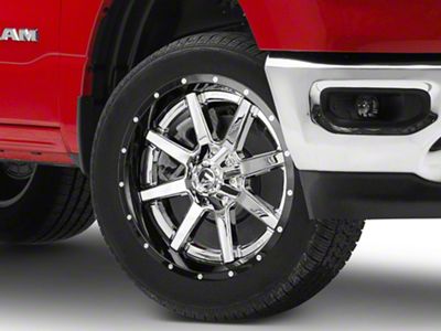 Fuel Wheels Maverick Chrome with Gloss Black Lip 6-Lug Wheel; 22x10; -13mm Offset (19-24 RAM 1500)