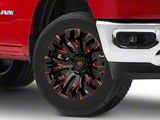 Fuel Wheels Quake Gloss Black Milled with Red Accents 6-Lug Wheel; 20x10; -18mm Offset (19-24 RAM 1500)