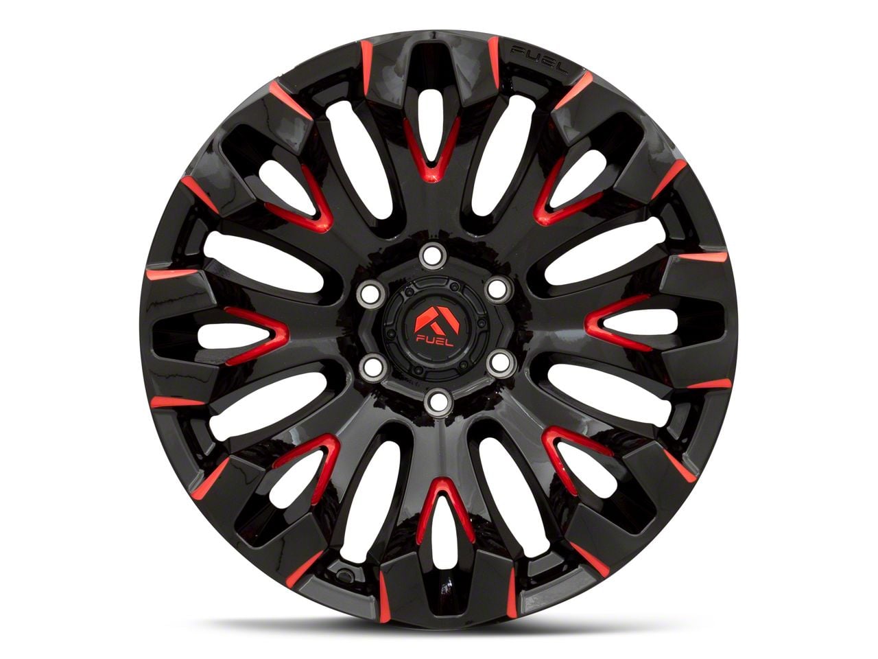 Fuel Wheels RAM 1500 Quake Gloss Black Milled with Red Accents 6-Lug ...