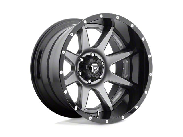 Fuel Wheels Rampage Matte Gunmetal with Black Lip 6-Lug Wheel; 22x12; -44mm Offset (19-24 RAM 1500)