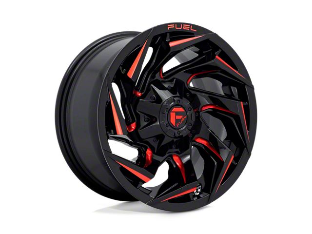 Fuel Wheels Reaction Gloss Black Milled with Red Tint 5-Lug Wheel; 20x9; 20mm Offset (02-08 RAM 1500, Excluding Mega Cab)