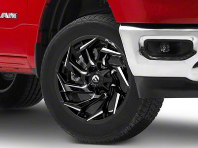 Fuel Wheels Reaction Gloss Black Milled 6-Lug Wheel; 20x10; -18mm Offset (19-25 RAM 1500)
