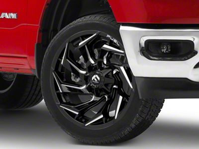 Fuel Wheels Reaction Gloss Black Milled 6-Lug Wheel; 22x10; -18mm Offset (19-25 RAM 1500)