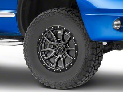 Fuel Wheels Rebel Matte Gunmetal with Black Bead Ring 5-Lug Wheel; 18x9; 20mm Offset (02-08 RAM 1500, Excluding Mega Cab)
