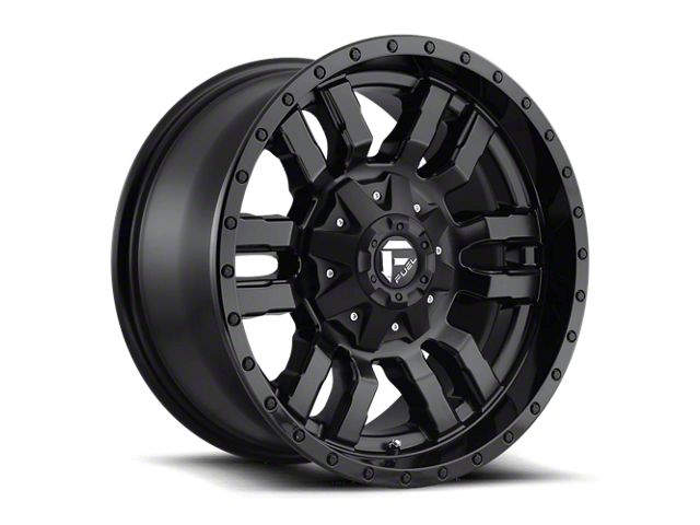 Fuel Wheels Sledge Matte Black with Gloss Black Lip 6-Lug Wheel; 18x8; 35mm Offset (19-24 RAM 1500)