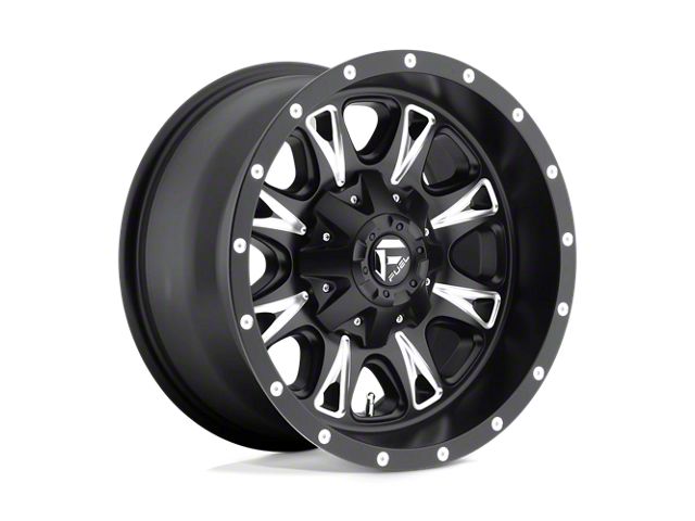 Fuel Wheels Throttle Matte Black Milled 8-Lug Wheel; 17x9; 1mm Offset (06-08 RAM 1500 Mega Cab)