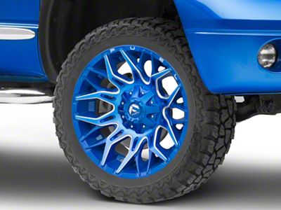 Fuel Wheels Twitch Anodized Blue Milled 5-Lug Wheel; 22x12; -44mm Offset (02-08 RAM 1500, Excluding Mega Cab)