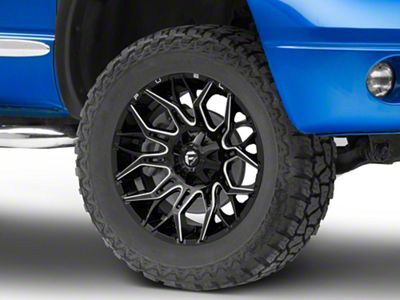 Fuel Wheels Twitch Glossy Black Milled 5-Lug Wheel; 22x10; -18mm Offset (02-08 RAM 1500, Excluding Mega Cab)