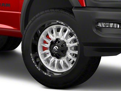 Fuel Wheels Arc Silver Brushed Face with Milled Black Lip 8-Lug Wheel; 22x12; -44mm Offset (19-24 RAM 2500)